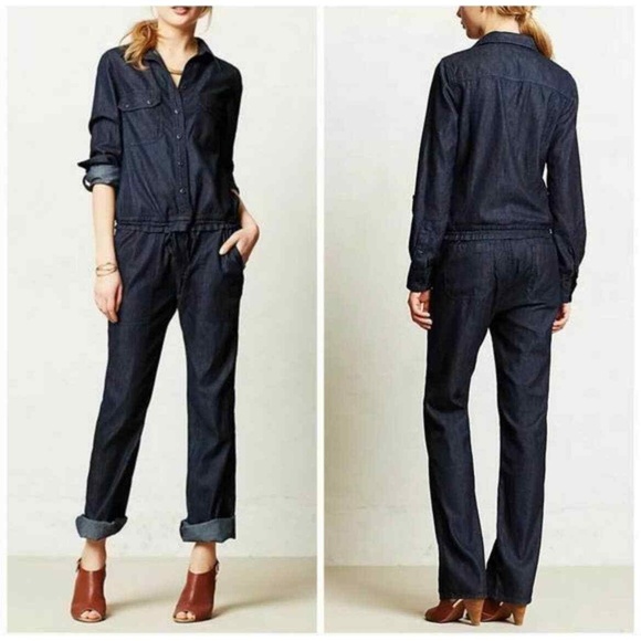 Citizens of Humanity Denim Chambray Jumpsuit Size Medium $295 Retail - Picture 1 of 10